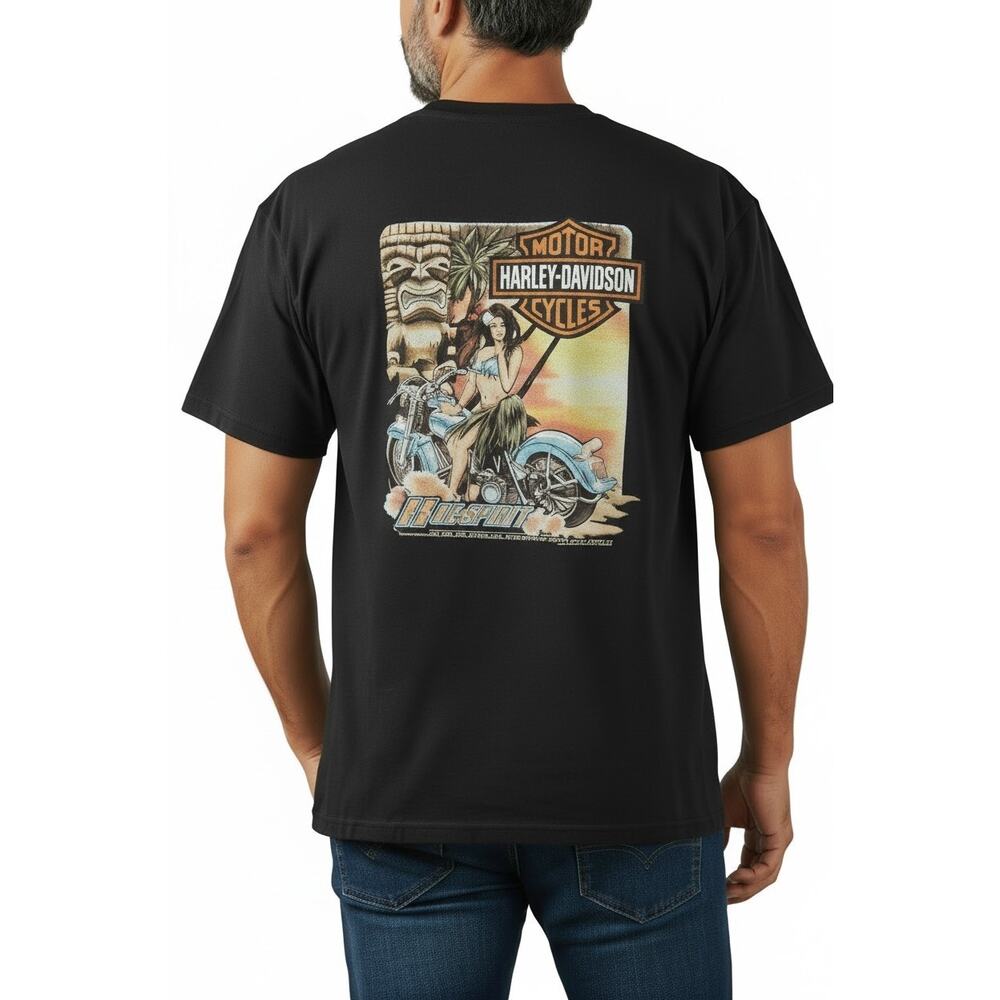 Harley-Davidson Hawaii Graphic Tee 3XL Black Biker Shirt